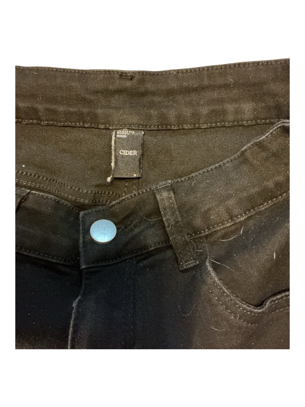 High-Rise Black Denim Women's Shorts - Picture 3 of 3